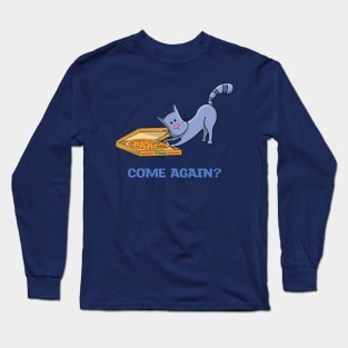 Kitty Cat Stealing Pizza Long Sleeve T-Shirt